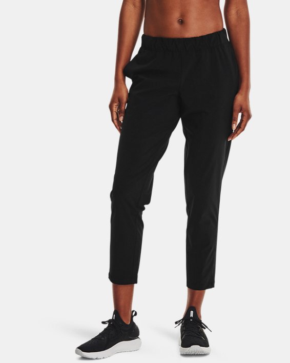 Women's UA Stretch Woven Crop in Black image number 0